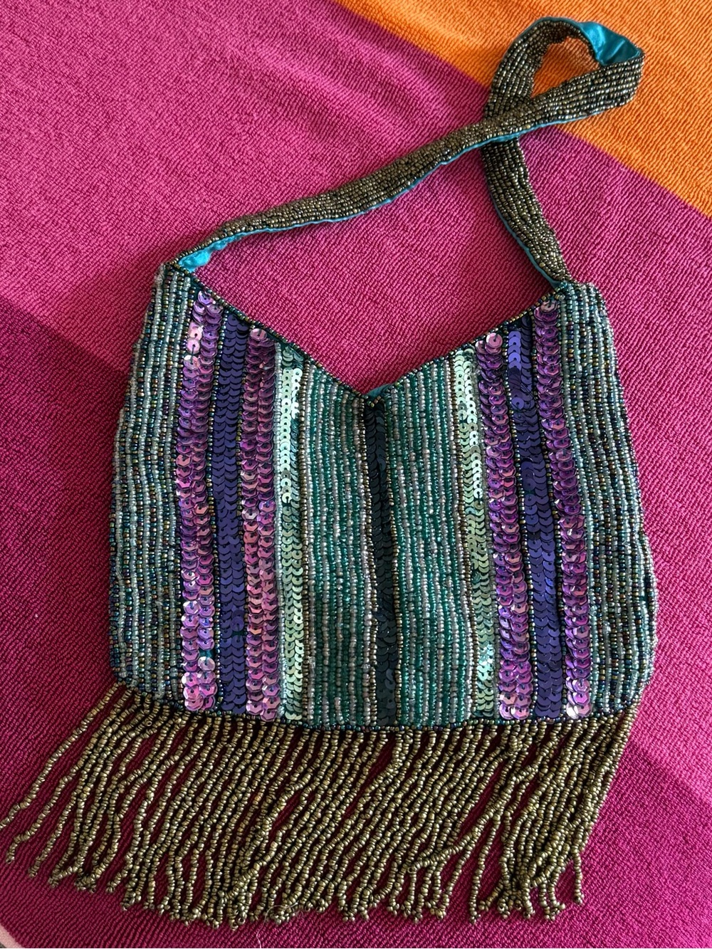 Fancy purse, multicolored beaded and sequined shoulder bag by Accessorize - Picture 7 of 11